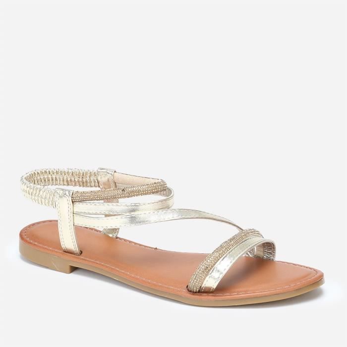 sandale bride dorée