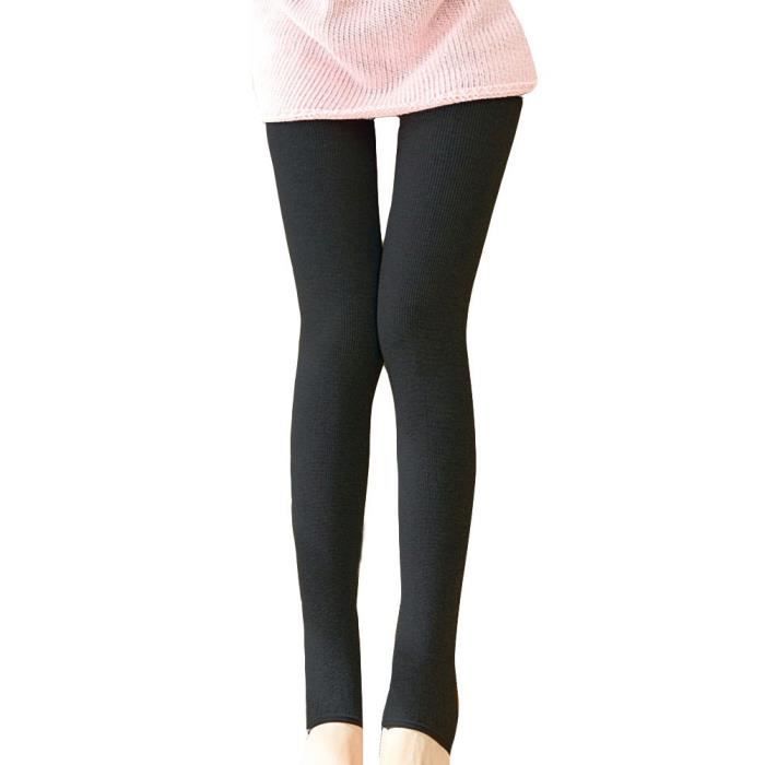 Acheter Leggings d'hiver femmes Plus velours taille haute Legging chaud  pantalon Femme crayon mince noir épais Legging