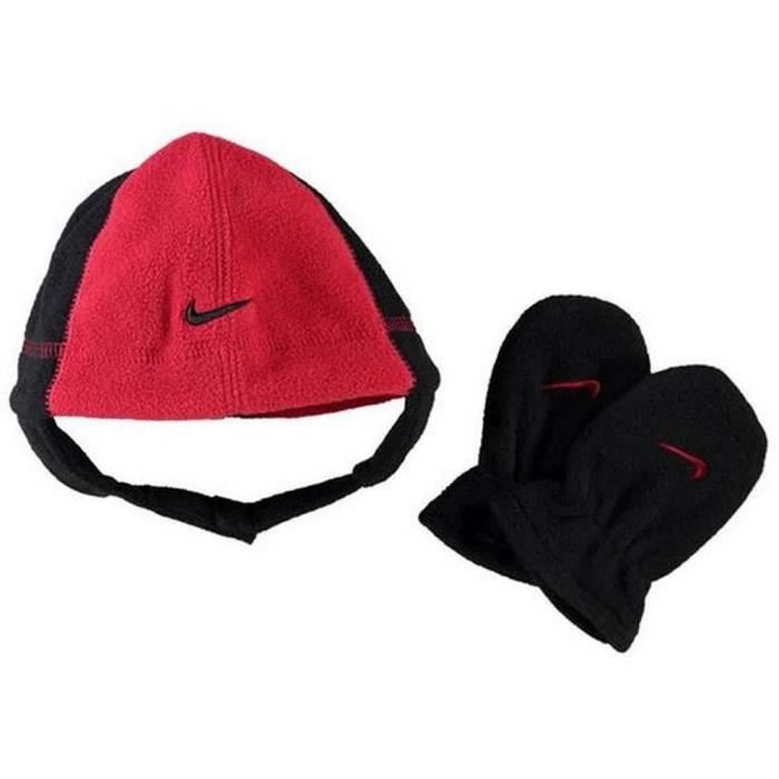 Ensemble Polaire Noir et Rouge Bébé Garcon Nike Bonnet et Mitaines  Naissance - Cdiscount Prêt-à-Porter