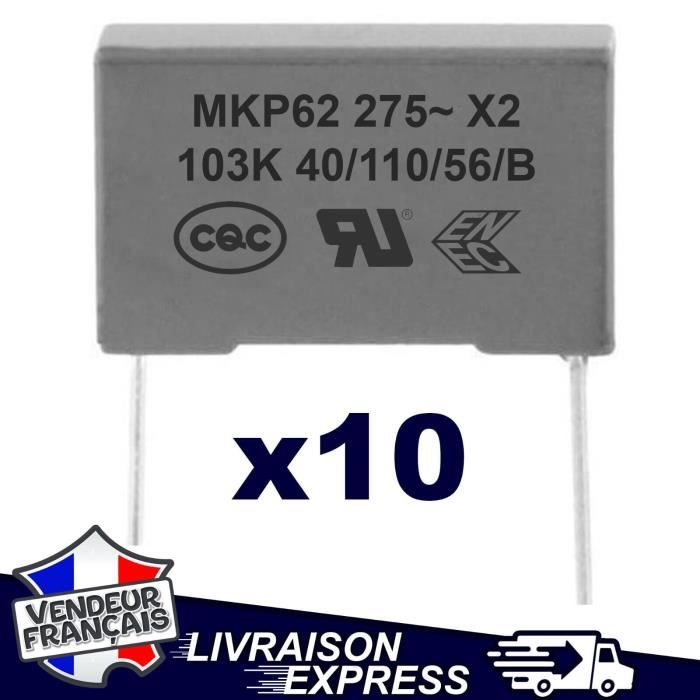 10 x CONDENSATEUR MKP X2 0.01µF 0.01µF 10nF 103K 103 K 275V 250V ...