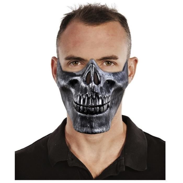 Demi masque adulte Halloween - PTIT CLOWN - tête de mort - gris et noir -  mixte - Cdiscount Jeux - Jouets