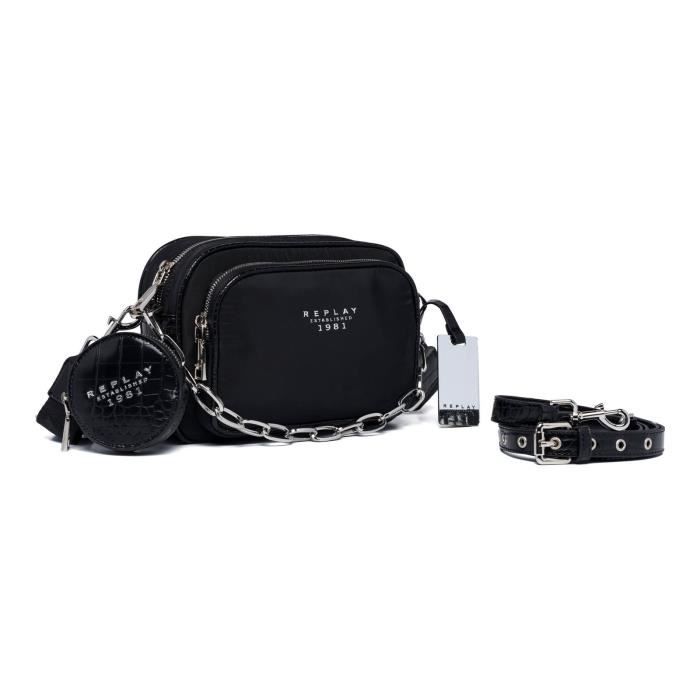 Sac Bandoulière Replay - Noir - Crossbody Ajustable - Neuf Avec étiquettes