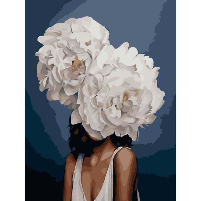 Peinture Par Numéros GAROMIA – Flower Girl – 40x50 Cm – Kits Acrylique Avec Pinceaux – Loisir Créatif Adulte Et Enfant