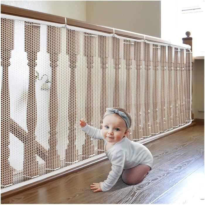 Comparer les prix de 3 m Filet de protection durable pour enfants, barrière de protection de rampe polyvalente à mailles fines, pour escaliers de balcon