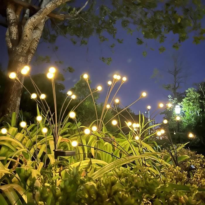 Czoele 4 Lampes Solaires Jardin Lucioles LED Blanc Chaud - Éclairage Extérieur IP65 Étanche