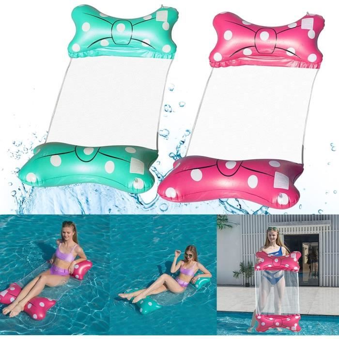 Audasi – 2 Matelas Gonflables 4 En 1 – Hamac, Chaise Longue, Flotteur, Selle – Avec Pompe – Capacité 150 Kg – été Piscine