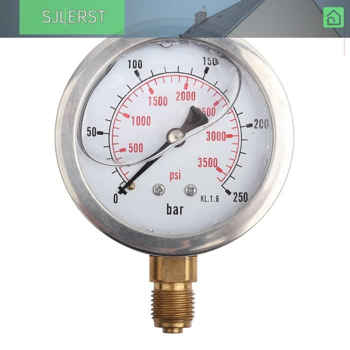 Manomètre Haute Pression 0–250 Bar, Ø63 Mm, Raccord G1/4" Arrière, Classe 1.6 - Pour Circuits Hydrauliques, Air, Eau