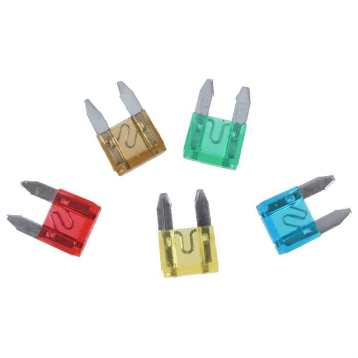 voiture, moto 5 A 7.5 A 10 A 15 A 20 A 25 A 30 A Set 20x Mini lame fusibles voiture, moto 5 A 7.5 A 10 A 15 A 20 A 25 A 30 A Set 20x Mini lame fusibles