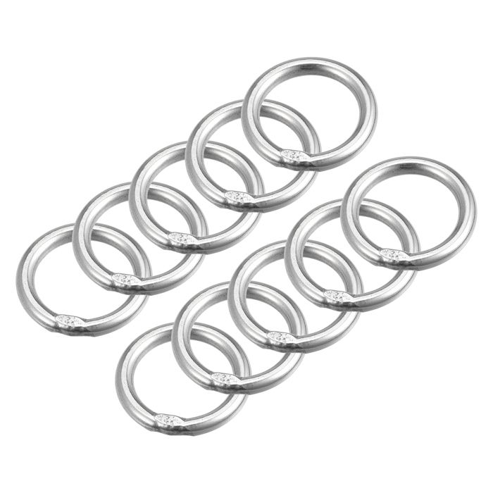 Anneau daccroche SOURCING MAP Anneau Soudé Inox Acier 316 Rond 15mm Diamètre intérieur 3mm Épais 10Pcs