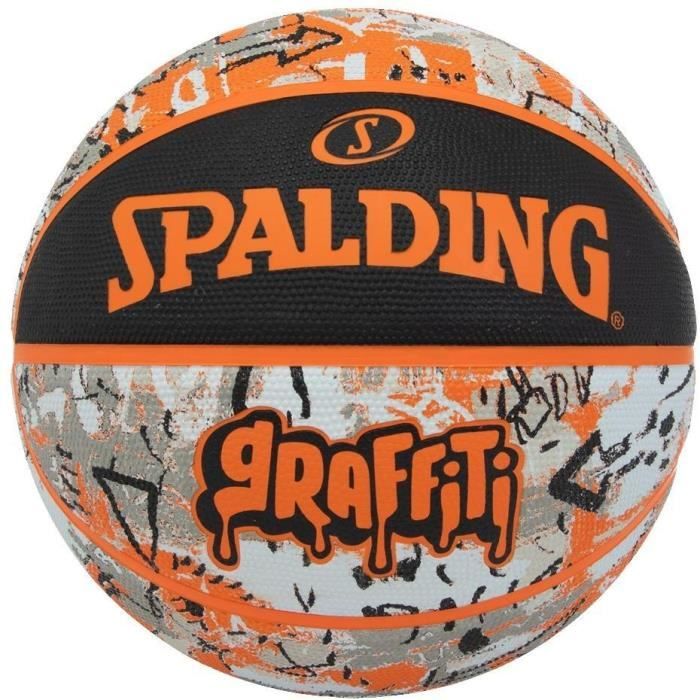 Ballon Spalding Orange Graffiti Rubber - orange - Taille 7