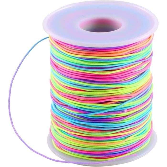 Corde élastique 1mm 100m - Fil Perles Bijoux DIY Multicolore