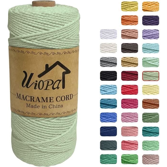 Corde Macramé Coton 5mm X 100m - Naturelle, Douce Et Solide - Pour DIY, Décoration Murale, Suspensions De Plantes, Emballage Cadeau