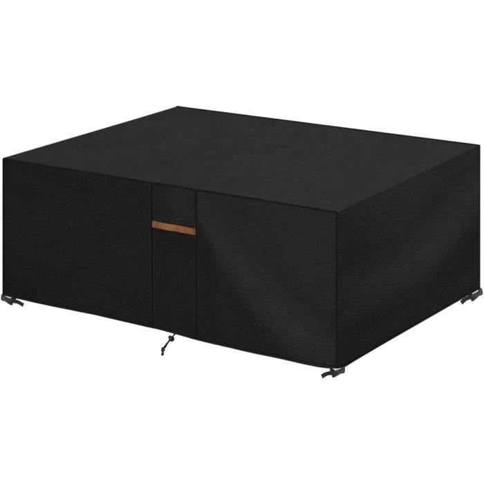 Housse De Protection Pour Table Jardin Ronde - 250x71cm - Tissu Oxford Imperméable, Anti-UV Et Coupe-Vent - SanGlory