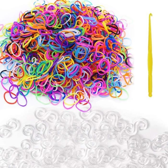 Tuilful Lot De 600 Bandes Phosphorescentes Loom Bands Avec Crochets Et Clips Colorés – Bracelets Lumineux Dans Le Noir Pour Enfants Créatifs