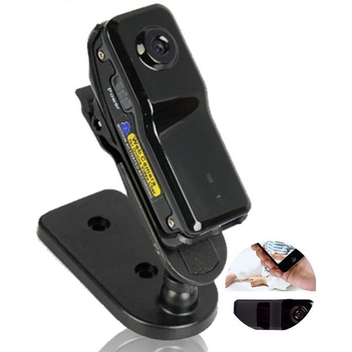 TD® Caméra cachée wifi usb sans fil espion securité lunette la maison 1080p vision nocturne discrète petite mini infrarouge noire