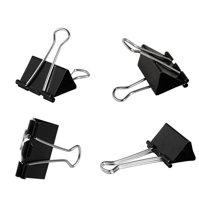 50 Pinces Bulldog Métal Noir 22mm - Pince Papier Bureau | Clips Métalliques Réutilisables