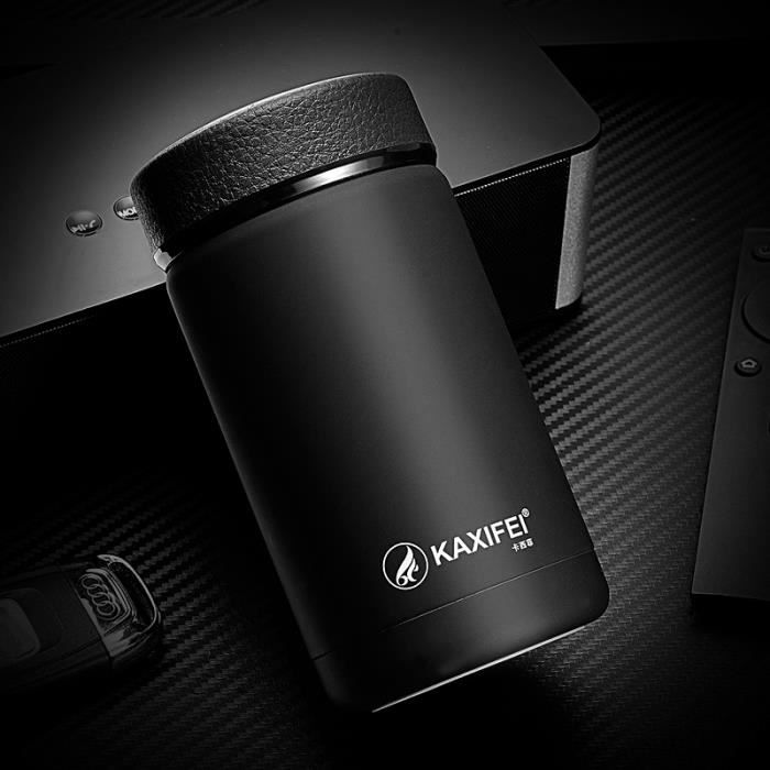 Vuxava - Tasse Isotherme Voyage 590 Ml (20 Oz) - Acier Inoxydable Double Paroi, Noir, Anti-fuite