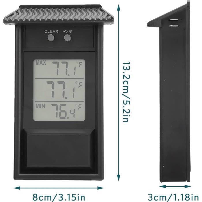 Thermomètre Extérieur Auto-Adhésif Fenêtre - Sans Batterie - Étanche -40°C à +50°C