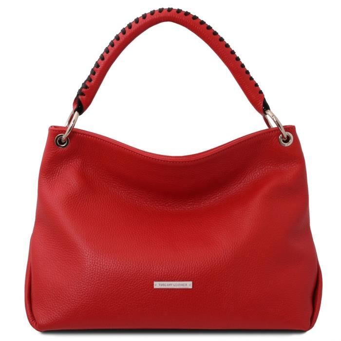 Tuscany Leather - TL Bag - Sac à main en cuir souple - Rouge Lipstick (TL142087)