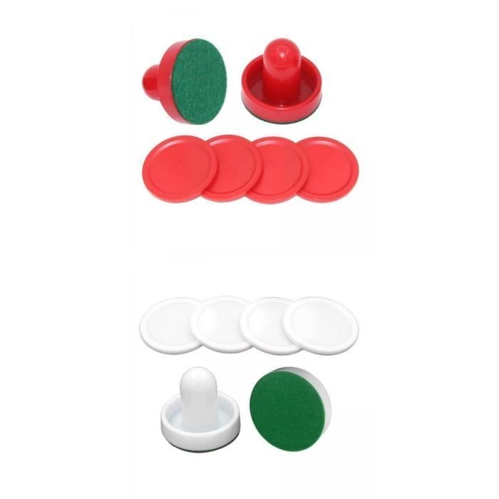 Set De 8 Palets Et 8 Poussoirs Pour Hockey Sur Air – Pièces De Rechange Universelles – Rouge – Idéal Pour Tables Mini