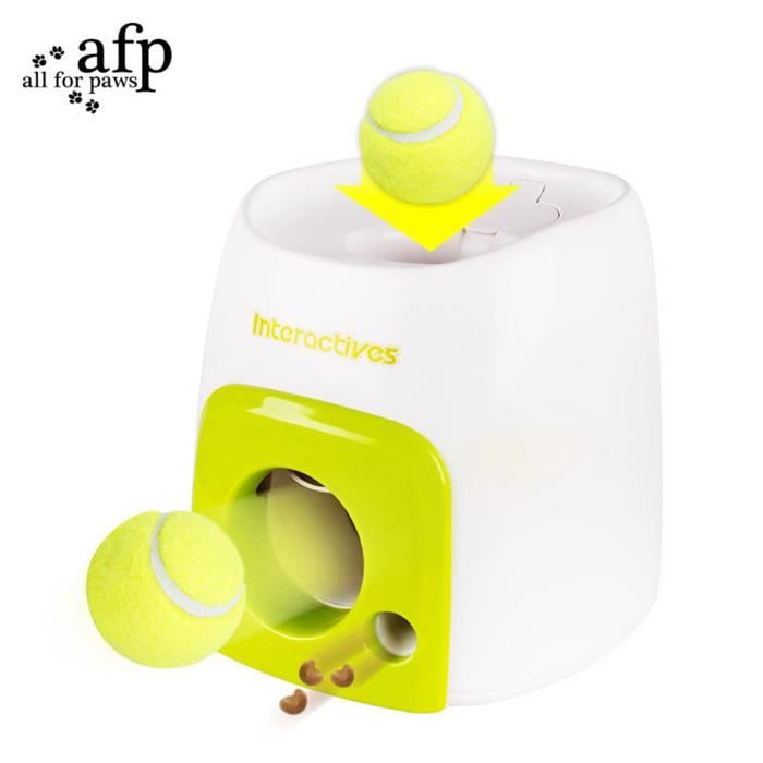 Lanceur Automatique De Balles Pour Chien – Sans Pile Ni Charge – Lance Jusqu’à 0,5 M – Avec 2 Balles Et Plateau à Friandises