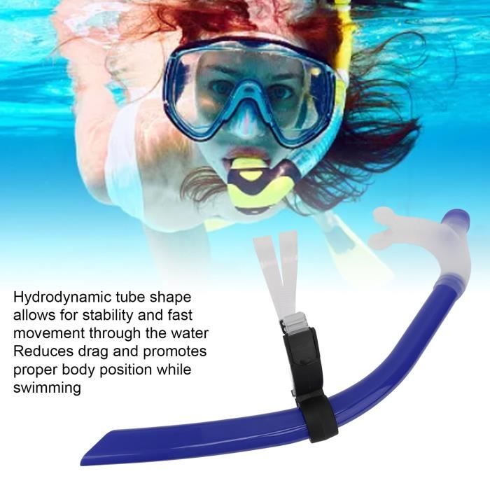 Tuba Frontal De Natation Sarini - Pour Entraînement, Longueur 48cm, Embout Réglable En Silicone, Sans Limiteurs De Débit D'air (rouge)