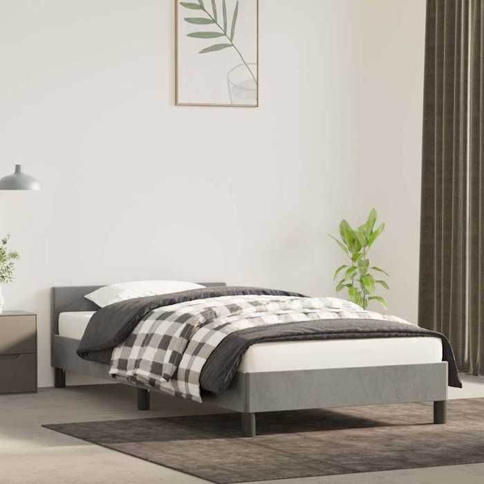 vidaXL Cadre de lit sans matelas gris clair 90x190 cm velours 347543