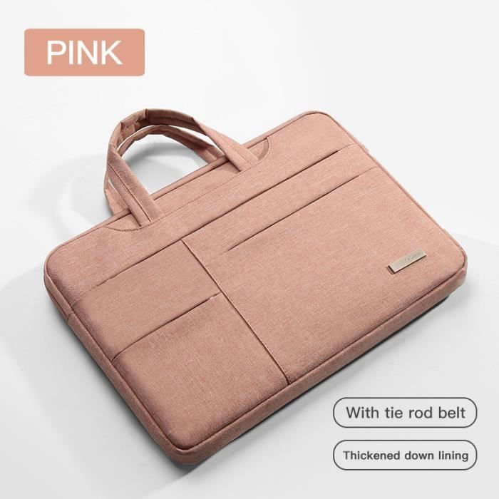 Housse Ordinateur Portable 15" Rose Résistante à L'eau - Pochette Feutre & PU Pour MacBook Pro Retina 15.4 Pouces - 4