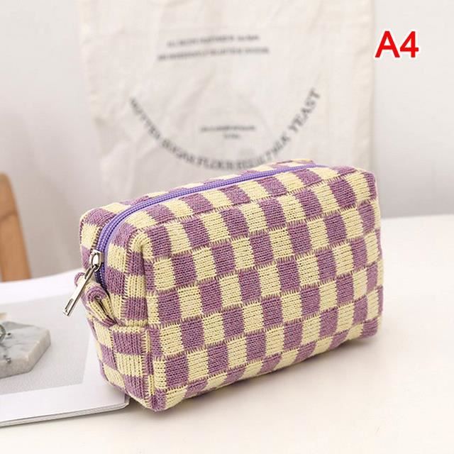 Trousse En Velours Côtelé Esthétique - Grande Capacité Pour Crayons, Papeterie Ou Maquillage, Avec Fermeture éclair, Portable Et Multifonction