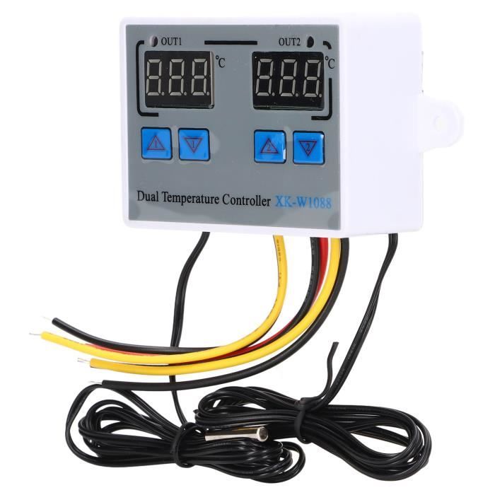 Thermostat Numérique STC-3008 Double Sonde - Contrôle Température -55°C à +110°C, Affichage Double, 12V
