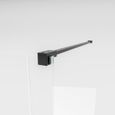 Paroi de douche à l'italienne 100 x 200 cm,  verre 6mm anticalcaire, profilé noir à clipser, verre décor Atelier,Schulte-1