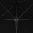 vidaXL Parasol d'extérieur avec mât en acier Noir 250x250x230 cm-1