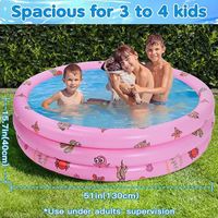 Highttoy Piscine Enfant Gonflable Ronde 51 Pouces, Pataugeoire Bébé