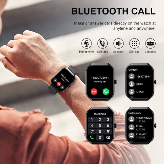 Montre Connectée 1.39" HD Tactile - Appels Bluetooth, 112 Modes Sport Et Suivi Santé Pour Homme Femme