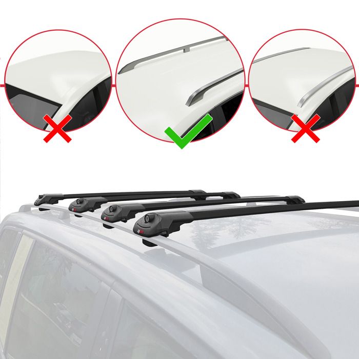 Barres de Toit VOLKSWAGEN CADDY 2011 2021 2 BARRES ALUMINIUM TRANSVERSALES RABATTABLES