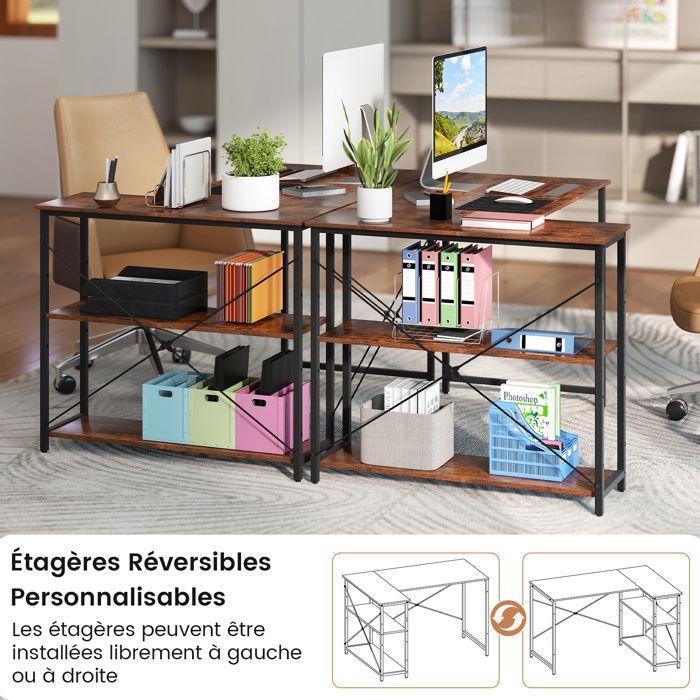 AIYAPLAY Ensemble Bureau Et Chaise Enfant 3-8 Ans - Table Avec Rangements Effet Bois Naturel