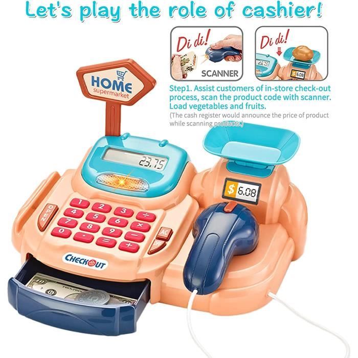 Jeu Supermarché Enfants Caisse Enregistreuse Jouet RedCrab - Supermarché Enfant Avec Scanner Et Argent - Jeu éducatif 3-6 Ans Smoby Grande Caisse Enregistreuse