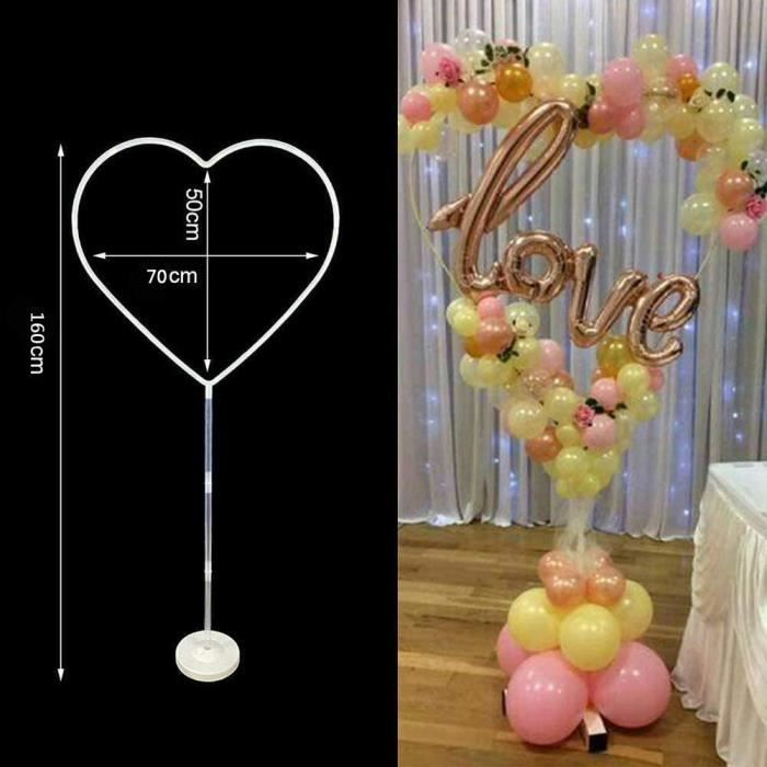 Guirlande de ballons + Support - Coeur Rose/Rouge - 160cm