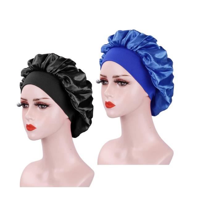 Deokke Bonnet Satin Nuit Double Couche – Réglable Élastique, Doux Anti-Frisottis Cheveux – Designs Esthétiques