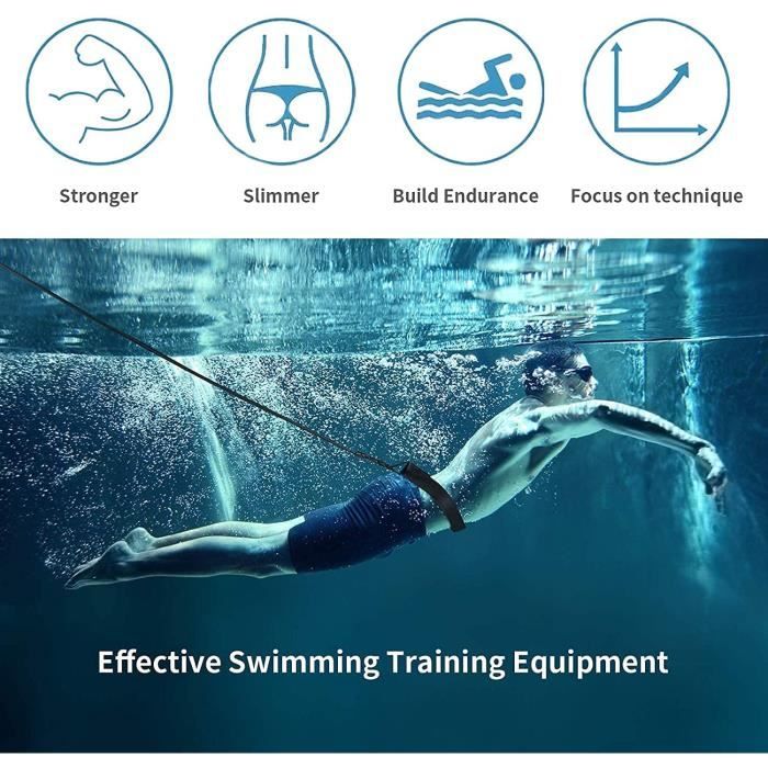 Elastique de Nage Piscine Ceinture de Nage Piscine Ceinture de Resistance a La Reglable Elastique de Nage avec Sangles de Cheville Cdiscount Sport