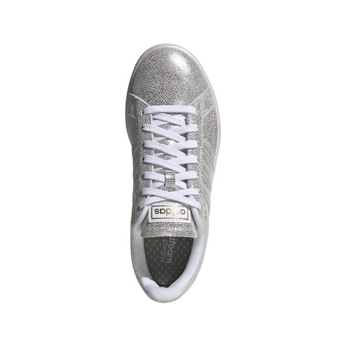 Baskets Adidas Grand Court argent femme Gris Cdiscount Chaussures