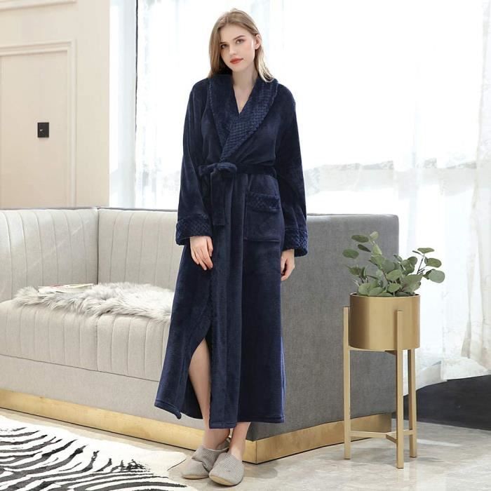 Peignoir Femme Velours Robe De Chambre Polaire Femme Chaud Pais