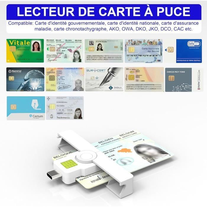 Usb-C Lecteur Carte Identité Belge - Lecteur Carte Conducteur