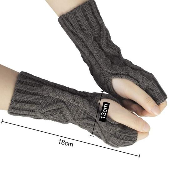 Mitaines Sans Doigts Chalier - 2 Paires - 100% Acrylique - Taille Unique - Pour Femme Hiver