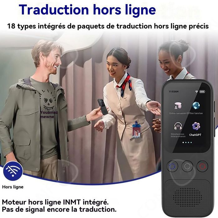 Traducteur Instantané Sans Internet Traducteur Vocal A5 Avec écran 5" - 139 Langues Online, 17 Offline · Idéal Voyage Ou Business Accessoire Voyage