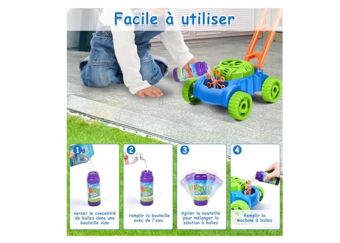 Tondeuse à Bulles ZHHGOO – Machine à Savon Automatique Pour Enfants, Jouet Extérieur Rigolo Avec Roues Et Lumières, Parfaite Pour Les 3 4 5 Ans