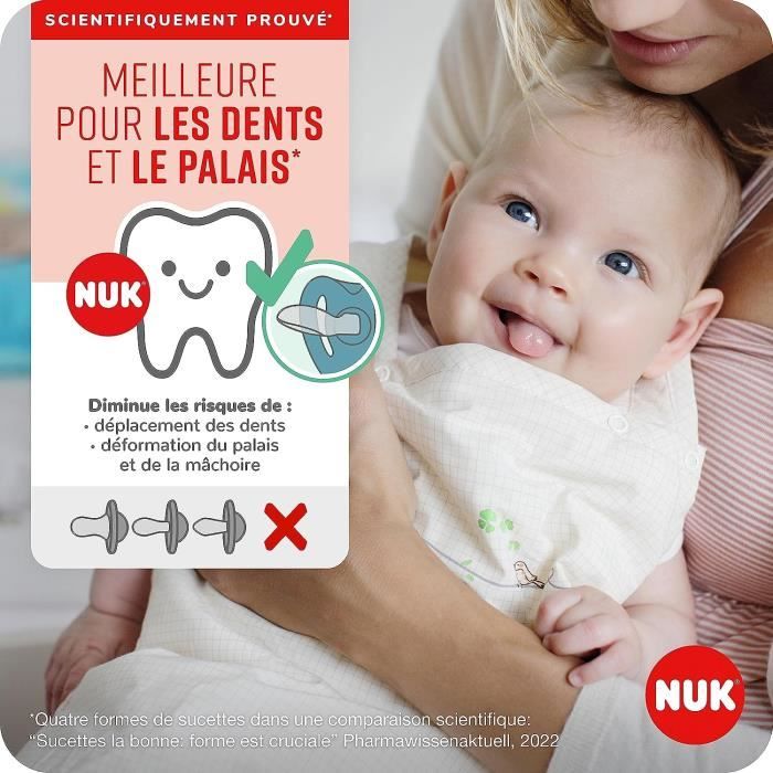 Sucettes NUK Star Silicone 18-36 Mois Effet Lumineux Tétines NUK Star 18-36 Mois - Silicone Sans BPA - Effet Lumineux Nuit - Lot De 4 Sucette Nuk