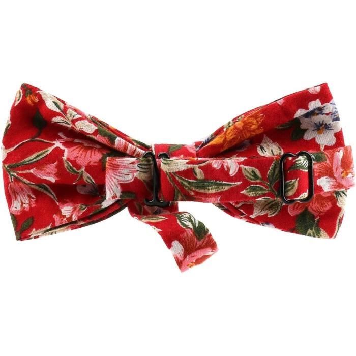 Noeud Papillon Fleuri Rouge - Motif À Fleurs - Noeud Papillon Homme ...