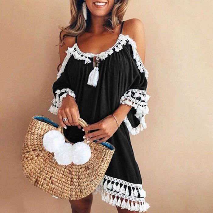 Robe avec sales des franges