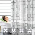 ideau de douche imperméable anti-moisissure, 180 x 180 cm, avec 12 rideaux de douche-3
